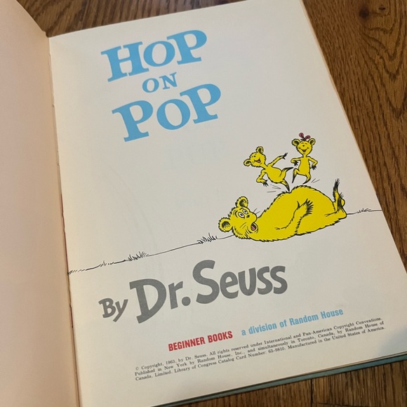 Vintage 1963 Dr. Seuss Hop on Pop Matte Finish Hard Cover Book Club Edition - Picture 4 of 9
